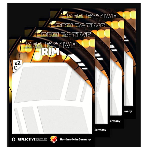 Pack of 4 Reflective Rim Racer - White