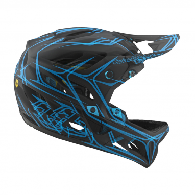 Stage Helmet (MIPS) Pinstripes Fullface-Helm - Schwarz/Blau