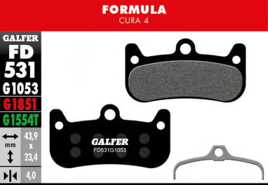 Plaquettes de frein standard pour Formula Cura 4 - Noir
