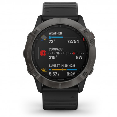 FENIX 6X Sapphire - GPS-Armbanduhr - Schwarz/Grau