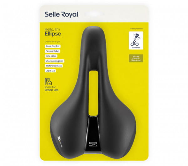 Ellipse Urban Moderate bicycle saddle - black