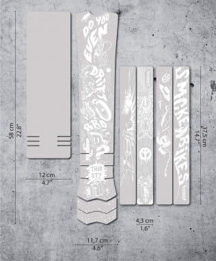 Kit di protezione del telaio per E-Bike Fluor - Bianco opaco