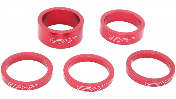 Headset spacer set 5-piece 1-1/8 inch - red