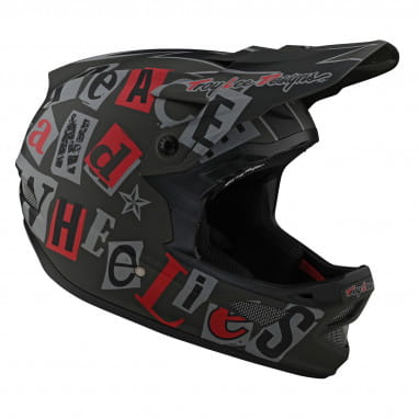 D3 Fiberlite - Fullface Helmet - Anarchy Olive - Black/Grey/Red/Green