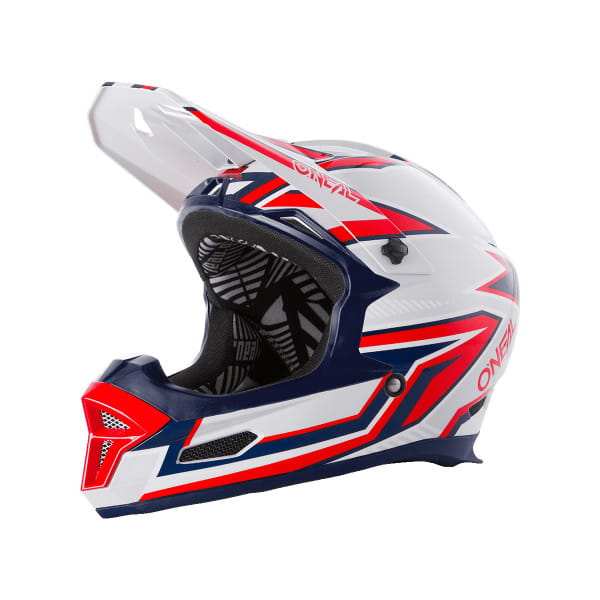 Fury Helmet Rapid - Fullface Helm - Silber/Rot