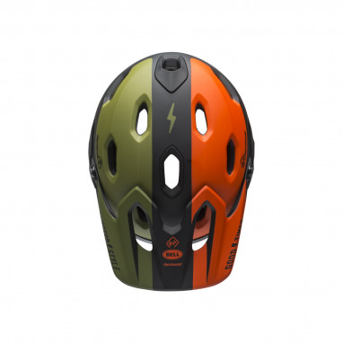 Super DH Mips Fahrradhelm - green/orange