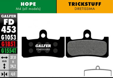 Standard Brake Pads for Hope / Trickstuff - Black