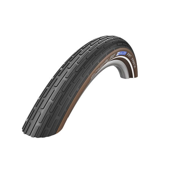Fat Frank clincher tire - 28x2.00 inch - K-Guard - reflective stripes - black/coffee