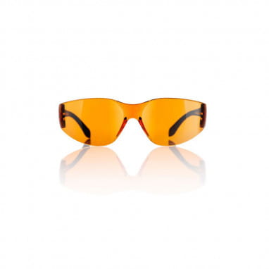 Brille schwarz - Gläser orange
