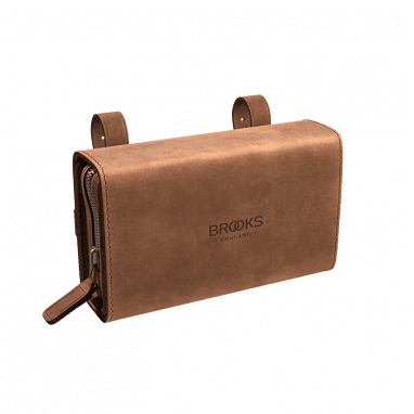 D-Shape Leather Saddle Bag - Dark Tan