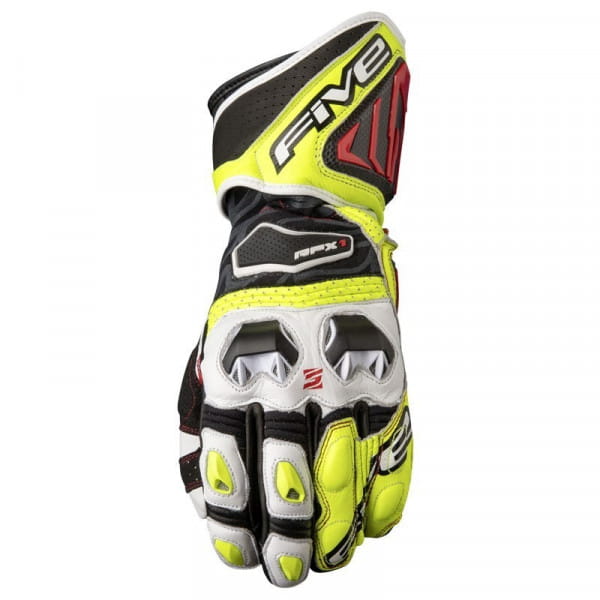 Glove RFX1 - white-yellow fluo-red
