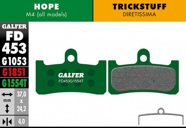 Pro Brake Pads for Hope / Trickstuff - Green