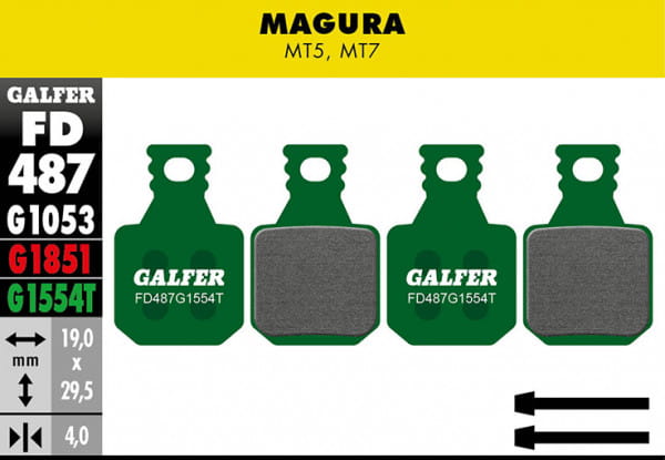Pro Bremsbeläge für Magura MT5/7- Grün