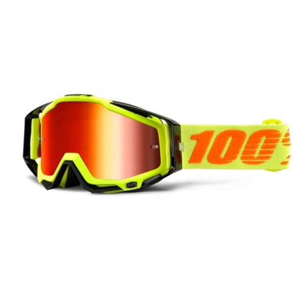 Racecraft Goggles Anti Fog Mirror Lens - Attack Yellow