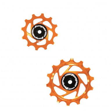 Rouleaux de dérailleur Jockey Wheels - 14Z / 12Z - Orange