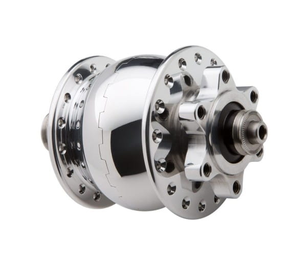 SON 28 Disc 6 hole hub dynamo - polished silver