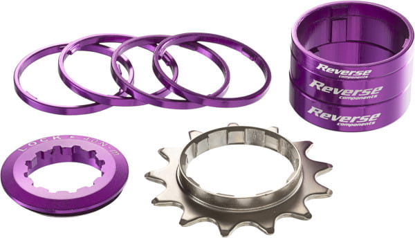 Singlespeed Kit 13T Ritzel + 7 Spacer - purple