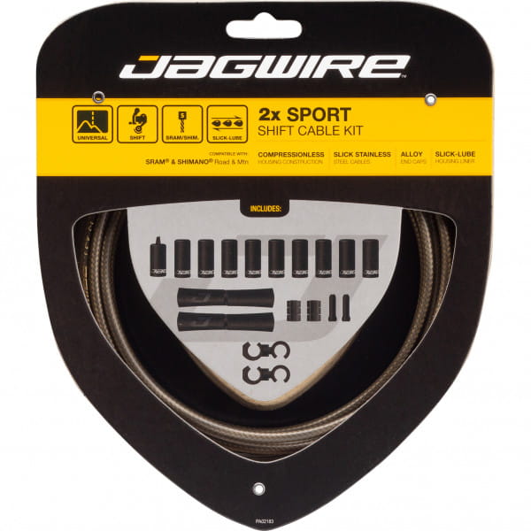 Juego de cables de cambio Road & Mountain Sport 2x - carbono/plata