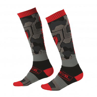 Pro MX Socks Camo V.22 - Nero/Rosso