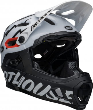 SUPER DH Spherical bike helmet - matte/gloss black/white fasth.