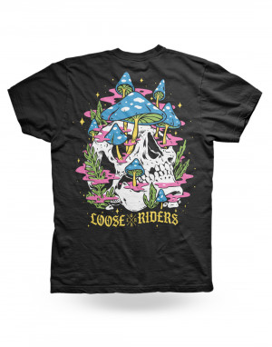 Mens T-Shirts - Shroom Skull Black