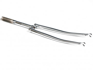 Flat Crown Track Fork 1 inch thread - chrome