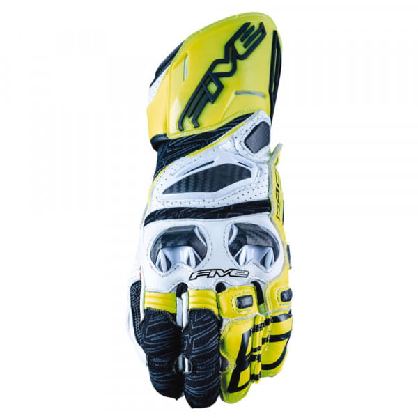 Glove RFX RACE - white-yellow fluo