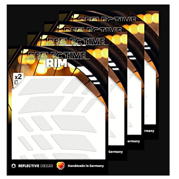 Pack of 4 Reflective Rim Racer - White