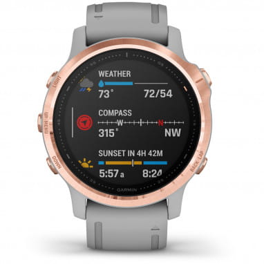 FENIX 6S Sapphire - GPS wristwatch - grey/rose gold