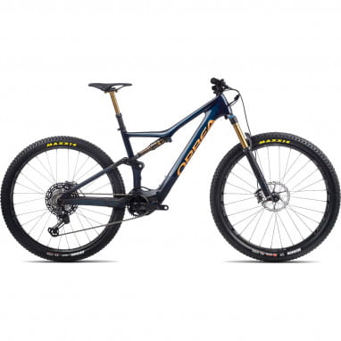 Rise M-LTD - 29 inch volledig elektrische fiets - carbon blauw/rood goud