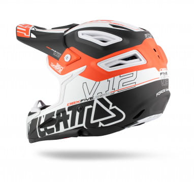 DBX 5.0 Composite Fullface Helm - Zwart/Wit/Oranje