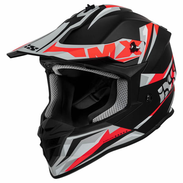 Casque de motocross iXS362 2.0 - noir mat-rouge