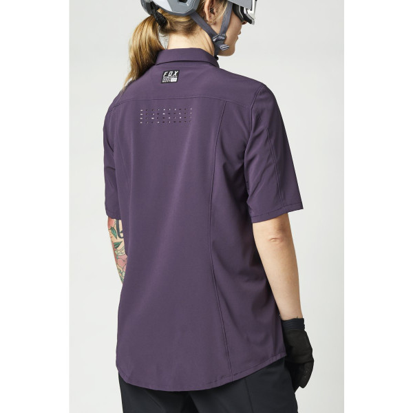 Women Flexair Woven - Woven Ladies Short Sleeve Shirt - Dark Purple - Purple