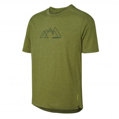 Flow Tech T-Shirt with Mountaineering Graphic - Green