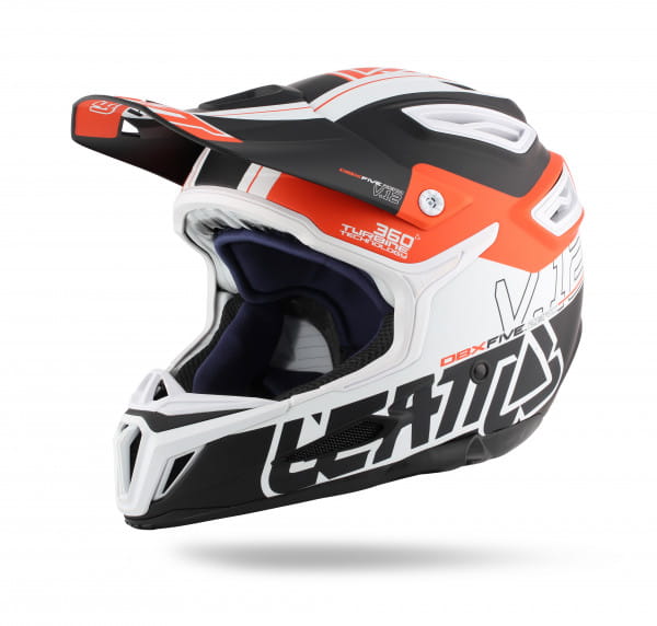 DBX 5.0 Composite Fullface Helm - Schwarz/Weiß/Orange