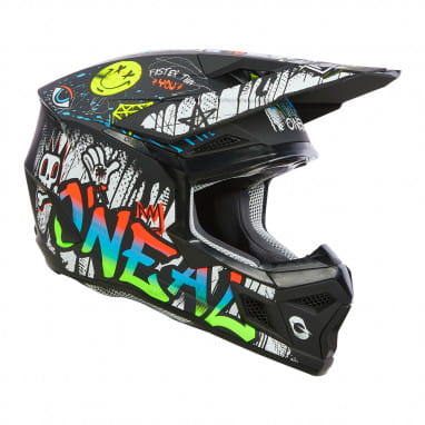 3SRS Casco giovanile RANCID nero/bianco