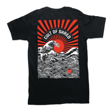 T-shirt Rijzende Zon - Zwart/Wit/Rood