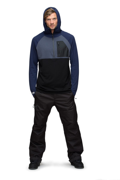 1/2 Zip Tech Hoody Black / Charcoal / Navy