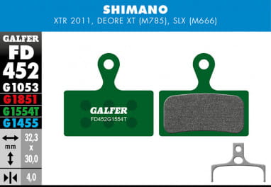Pro brake pad - Shimano XTR 2011 BR-M985, Deore XT BR-M785, SLX M666