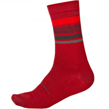 Chaussettes BaaBaa Merino à rayures - Rouge