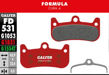 Advanced Brake Pads for Formula Cura 4 - Red