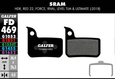 Standard brake pads for SRAM - Black