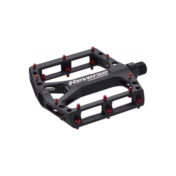 Black ONE platform pedals - pins red