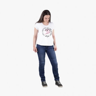 Maglietta da donna On Two Wheels - bianco-rosa