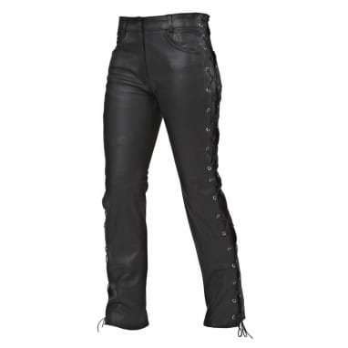 Leather lace up jeans - black
