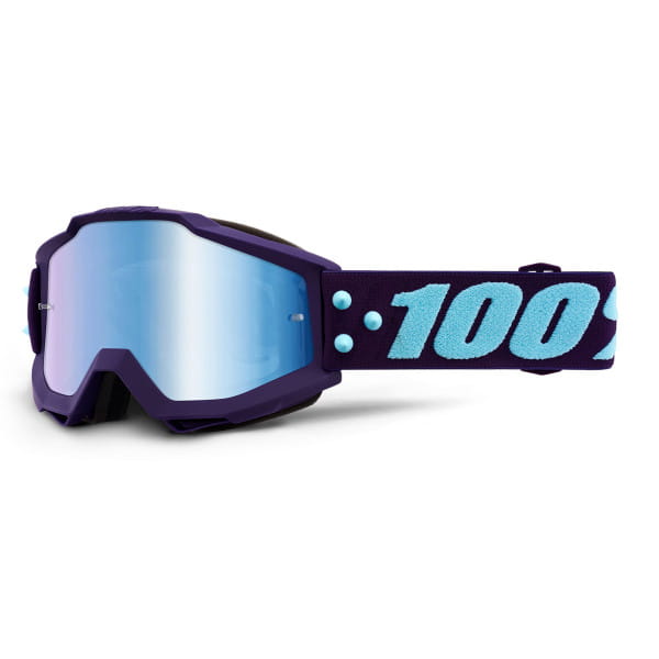 Accuri Goggles Anti Fog Mirror Blue Flash Lenses - Purple/Blue