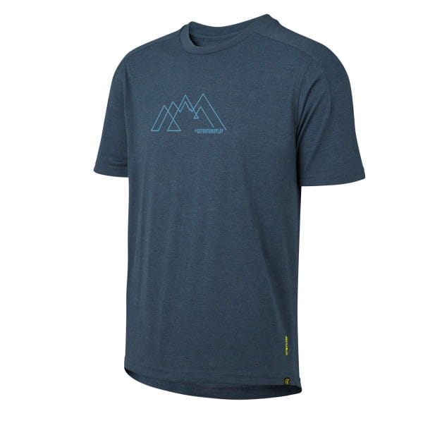 Flow Tech T-Shirt mit Mountaingrafik - Blau
