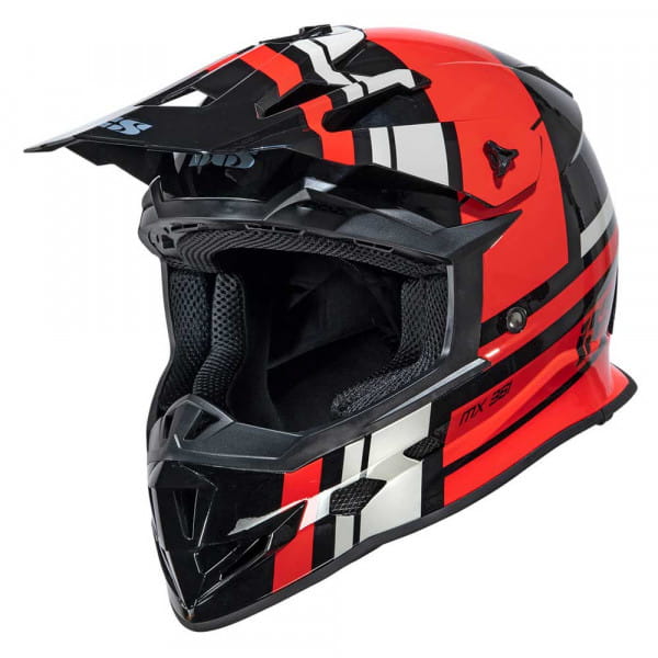 Casque de motocross iXS361 2.3 noir-rouge-gris