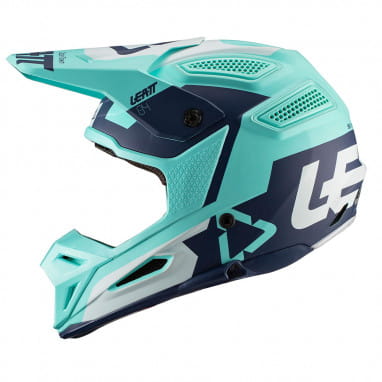 Motorcrosshelm GPX 5.5 Composiet - groen-blauw-wit