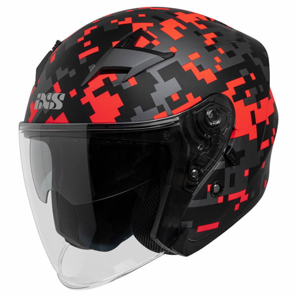 Jet helm iXS99 2.0 - zwart mat-rood